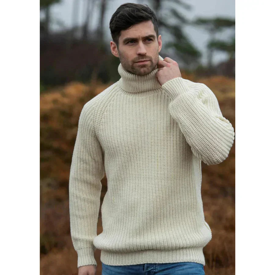 Herren Pullover Warm Kragen Hoch