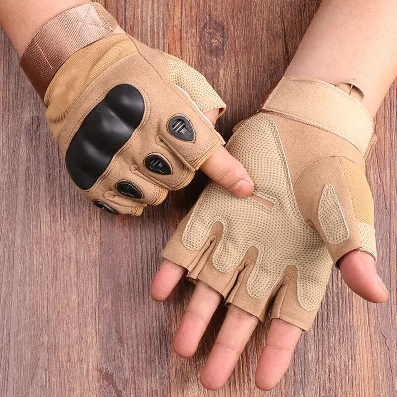 Taktische Handschuhe Knuckle Schutz Halbfinger Schwarz