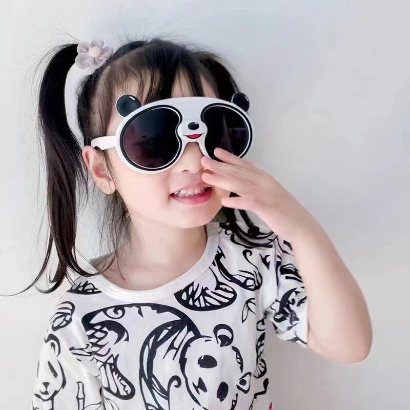Kinder Sonnenbrille Süß Panda Weich mit Träger