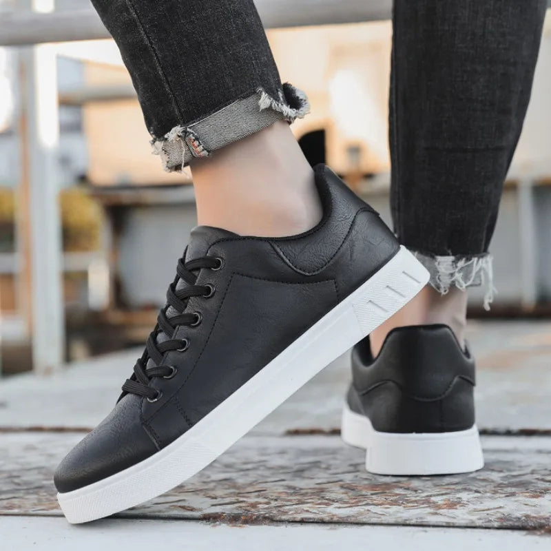 Elegante Herrenschuhe Leder Klassisch Schwarz