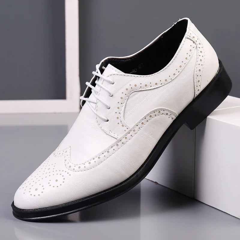 Herren Anzug Schuhe Bequem Oxford Schuhe Schwarz