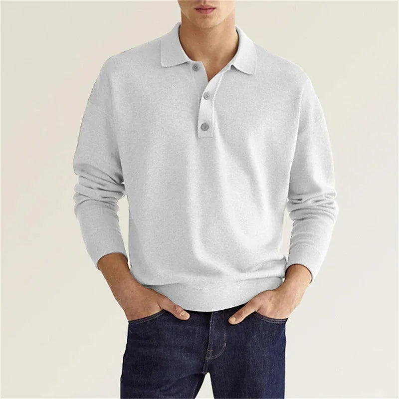 Herren Poloshirt Langarm Freizeit Classics