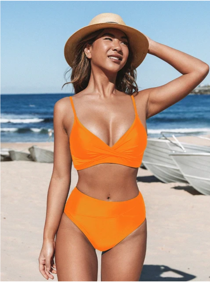 Eleganter Damen Bikini HochTaille Schwarz