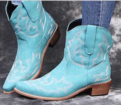Damen Westernstiefel Braun Lederschuhe Cowboy