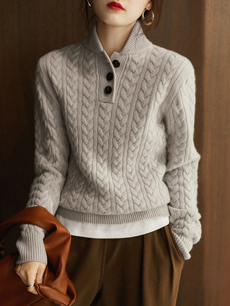 Eleganter Damen Pullover Modern Geschnürt