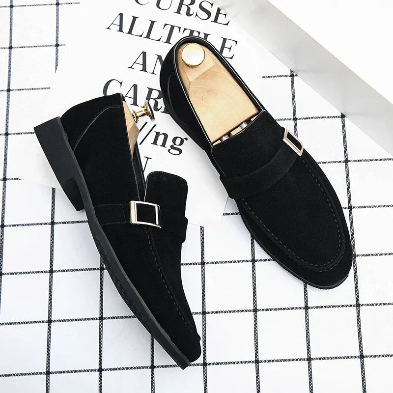 Leder Herrenschuhe Spitze Zehe Elegant Schwarz