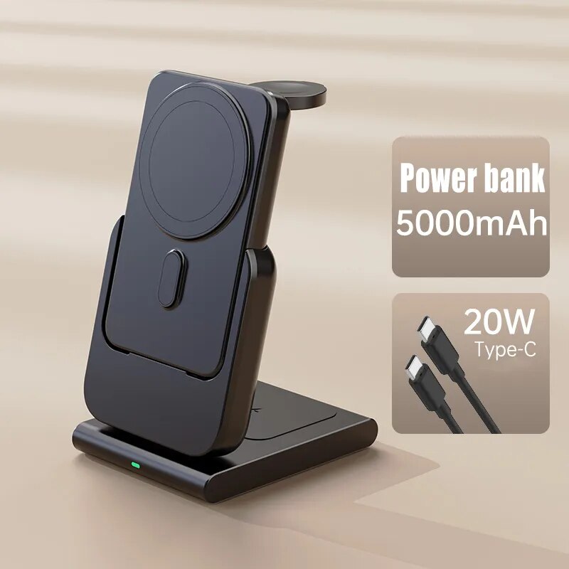 Magnetische Powerbank Station 3in1 Schnelllade Magsafe