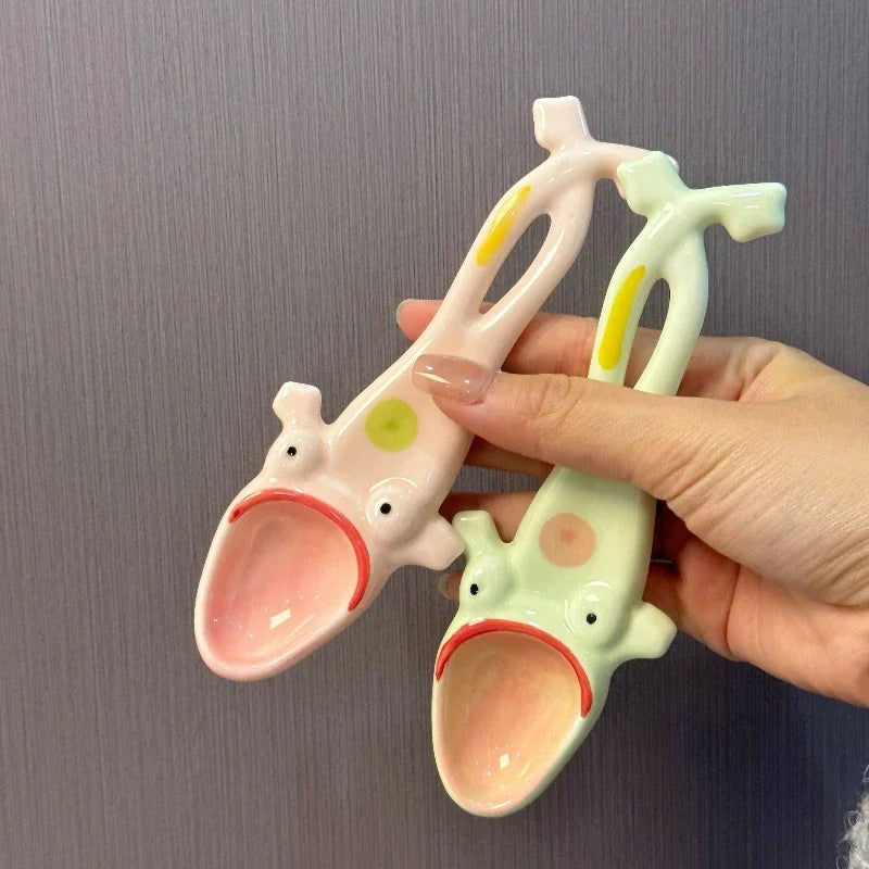 Keramiklöffel Lustig Frosch Dekoration Langgriff