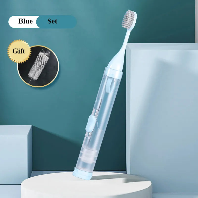 Reisebürste Set Zahnpasta Halter Faltbar kompakt
