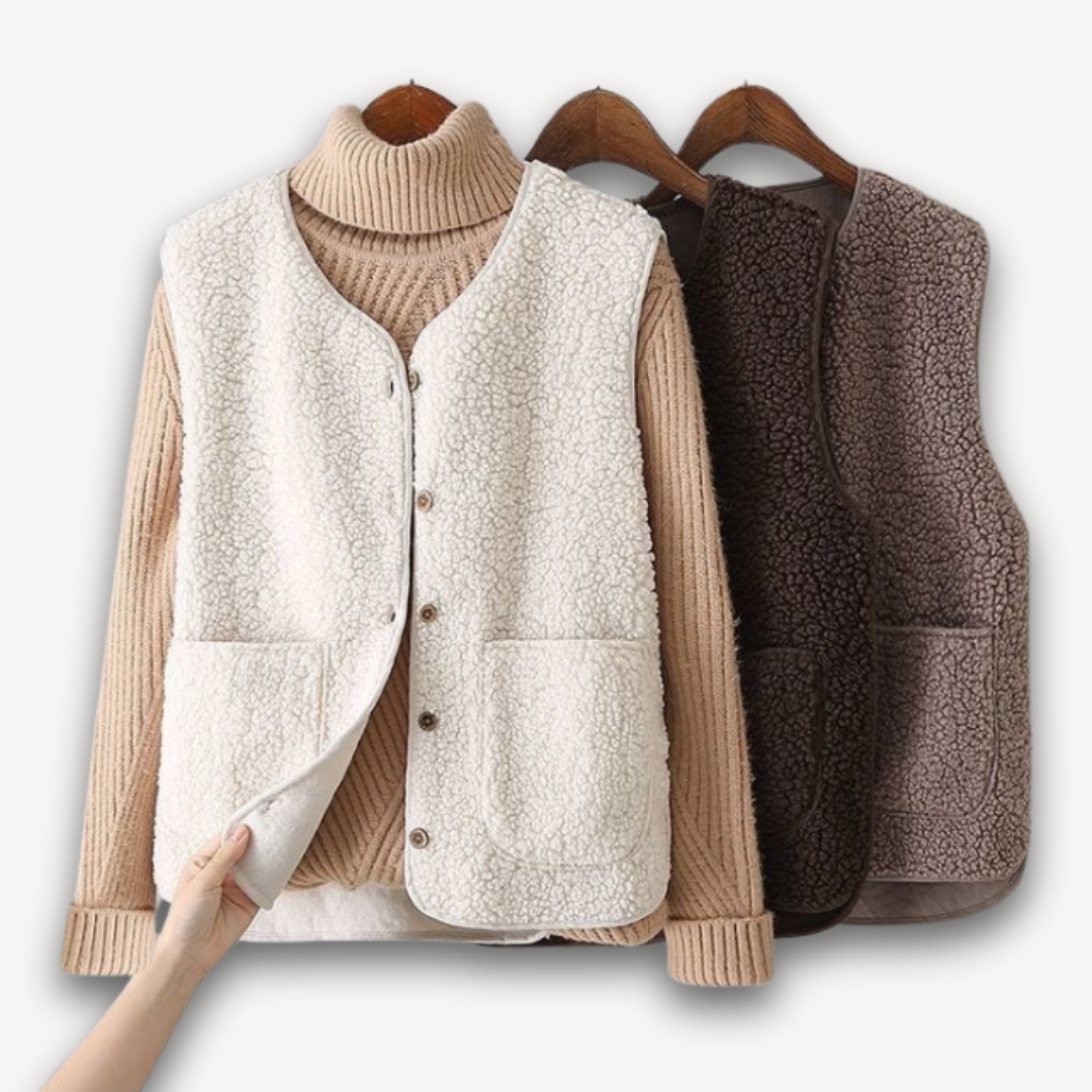 Sherpa-Fleeceweste für Damen – weiche, ärmellose Plüschjacke mit Taschen – lässige Winterkleidung 6