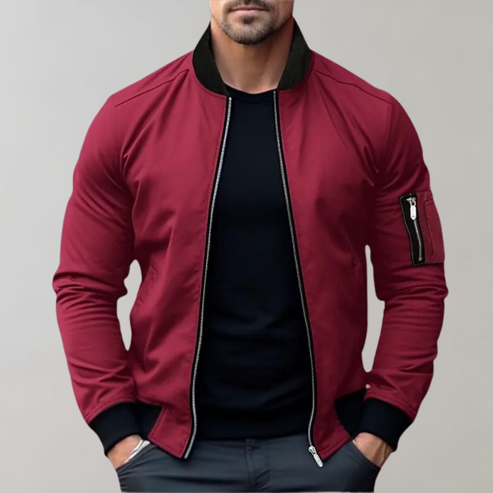 Herren Bomberjacke Zip-Up Modern Sportlich