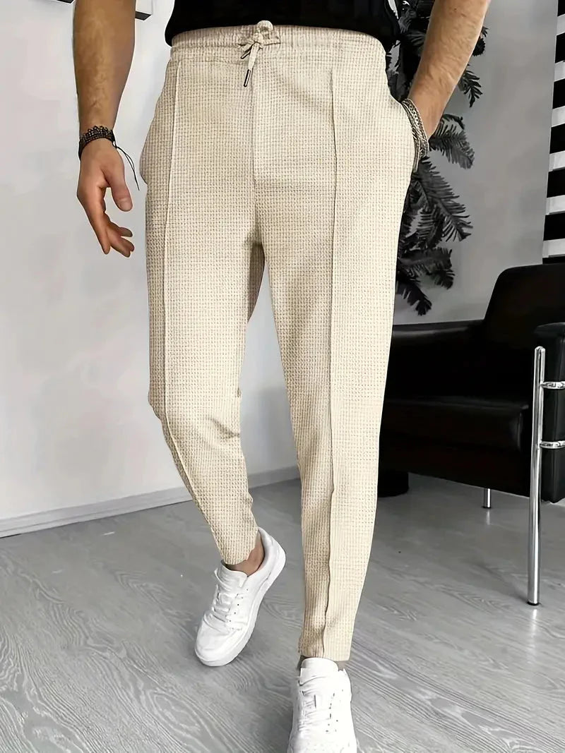 Slim-Fit-Jogginghose | Stretch | Elastische Taille | Jogger-Hose | Herrenhose-Khaki-S-Chaps Herrenmode
