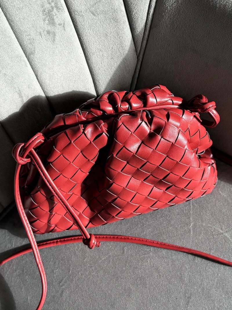 Kunstleder-Beuteltasche Damen Schultertasche Schwarz
