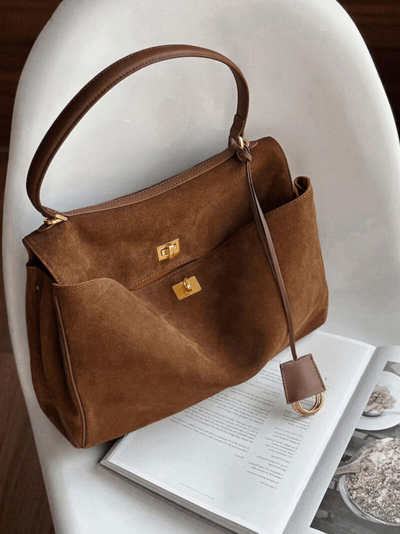 Lederhandtasche Frau Wildleder Echtleder