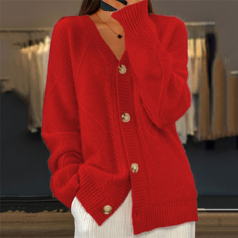 Damen Strickjacke Langärmlig Warm und Gemütlich