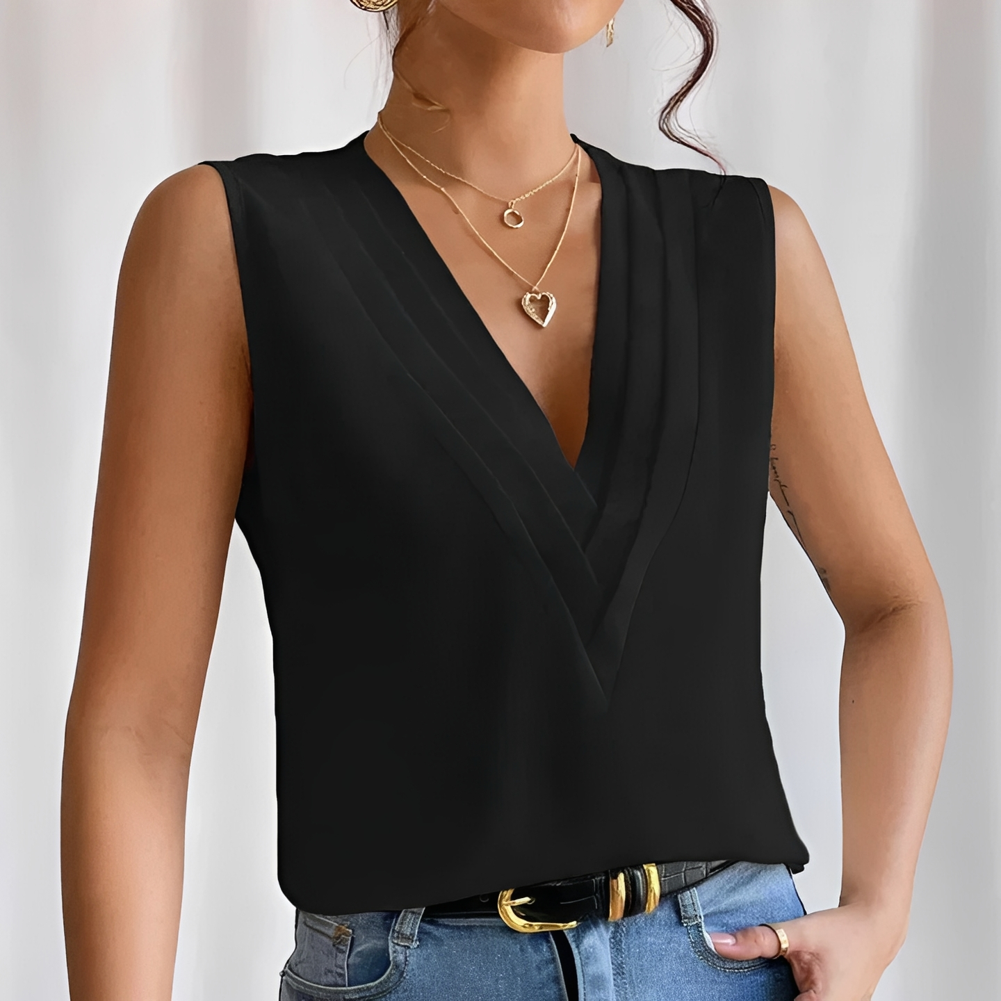 Damenbluse Ärmellos Modern Sommer