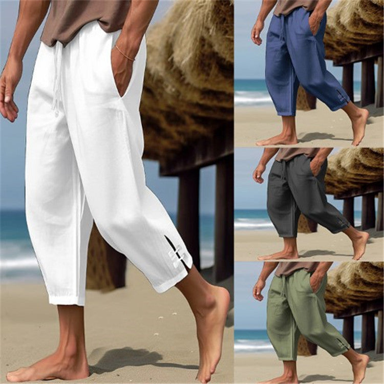 Sommerhose | Lockere Passform | Kordelzug | Haremshose | Herrenhose-Chaps Herrenmode