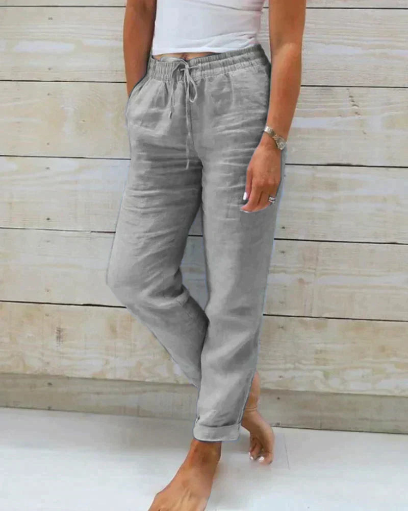 Elegante Damen Leinenhose Sommer