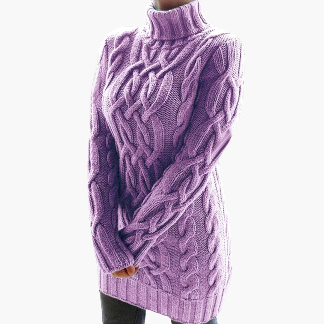 Stylischer Damen Rippen Rollkragenpullover 5