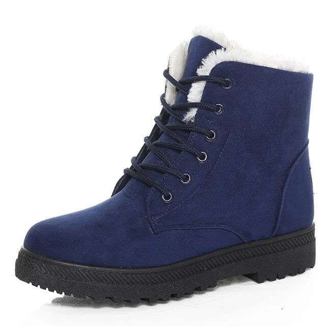 Damen Stiefeletten Warm Gefüttert Winterstiefel