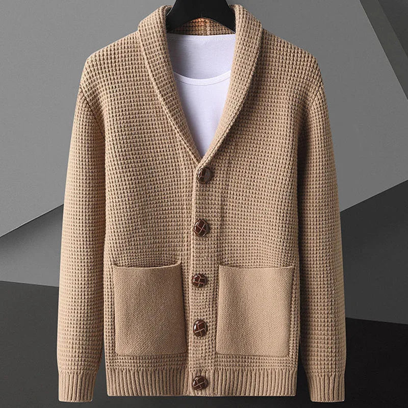 Herren Strickjacke Warm aus Wolle Vintage Look