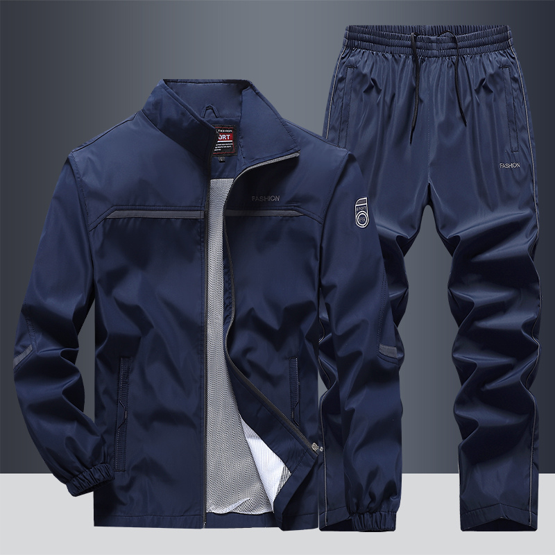 Trainingsanzug – Set aus winddichter Jacke mit Reißverschluss und Trainingshose für Herren-Chaps Herrenmode
