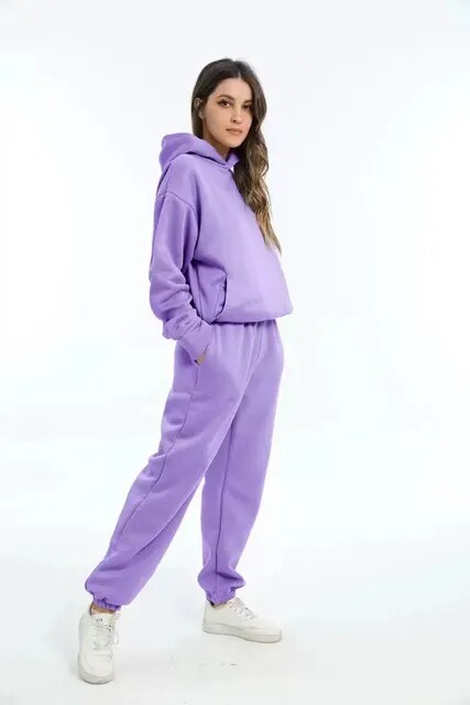 Damen Trainingsanzug Hoodie Set Übergroß Bequem