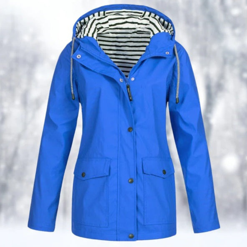 Damen Jacke Kapuze Reißverschluss Winterjacke