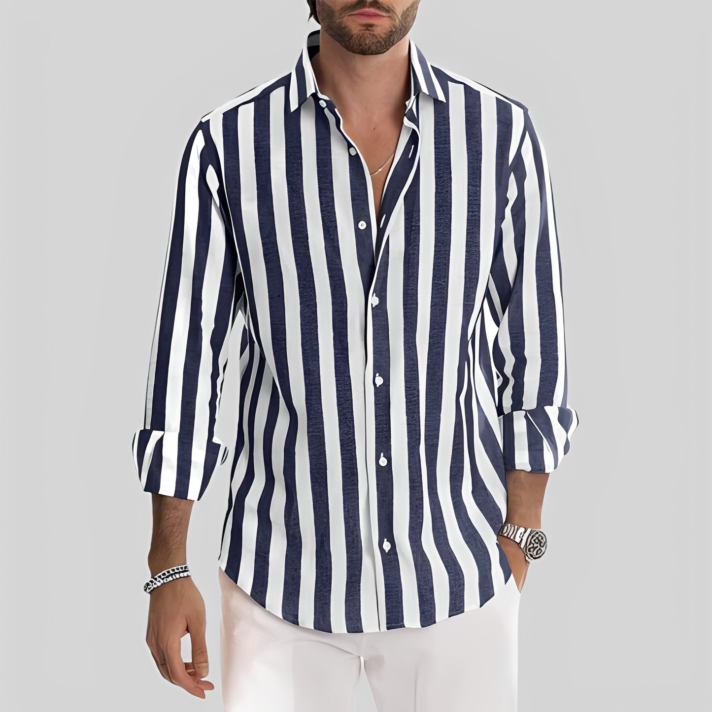 Herrenhemd Streifenmuster Modern Slim Fit