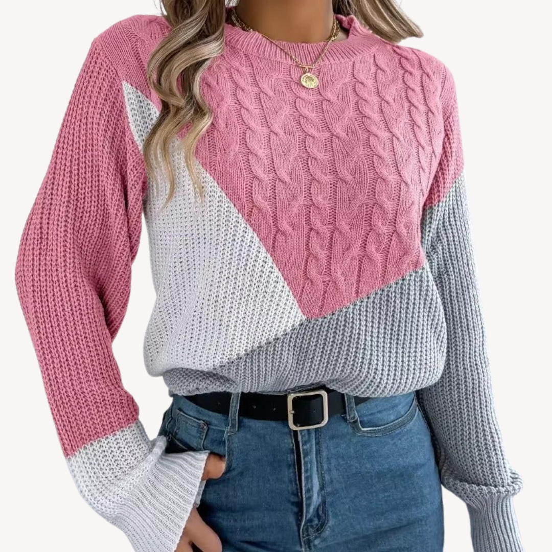 VogeLuxe | Bunter Patchwork-Pullover für Damen 2