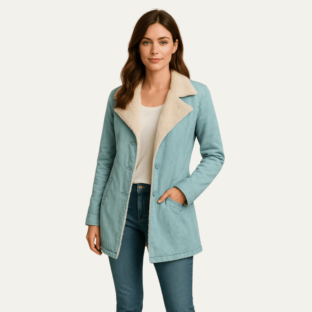 VogeLuxe | Damen-Jacke mit Sherpa-Kragen, einreihig 6