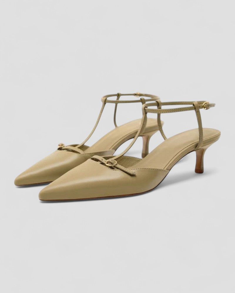 VogeLuxe | Damen-Pumps mit spitzem Riemchen und Leder 1