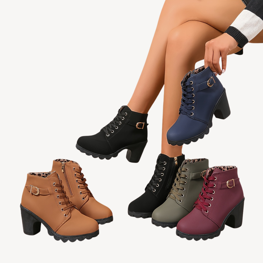 VogeLuxe | Elegante Damenstiefel mit Schnürung und hohem Absatz 5