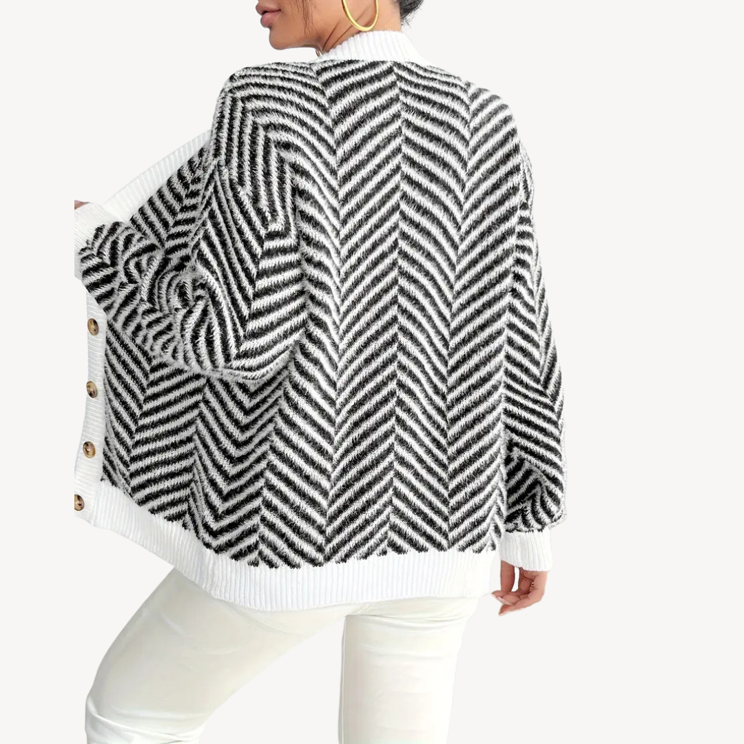 VogeLuxe | Fleecegefütterte Strickjacke mit Reißverschluss für Damen 2