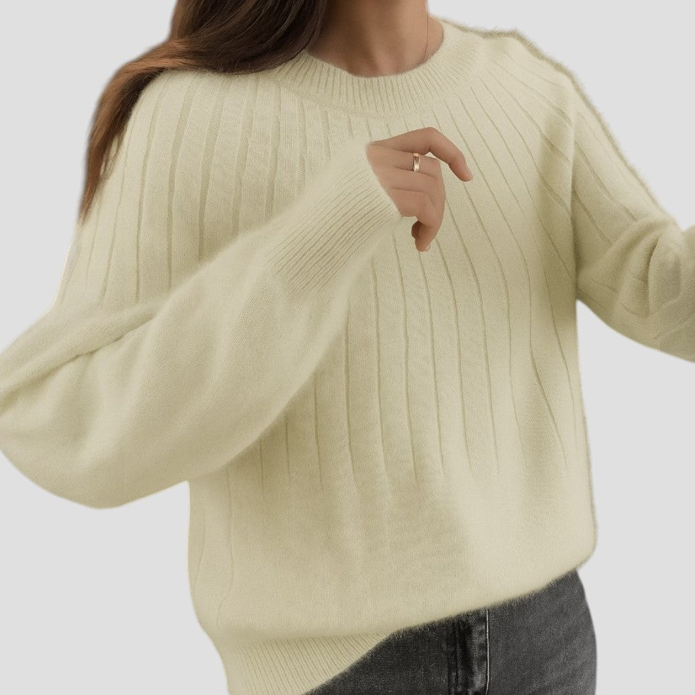 VogeLuxe | Gemütlicher, einfarbig gefütterter Pullover für Damen 6