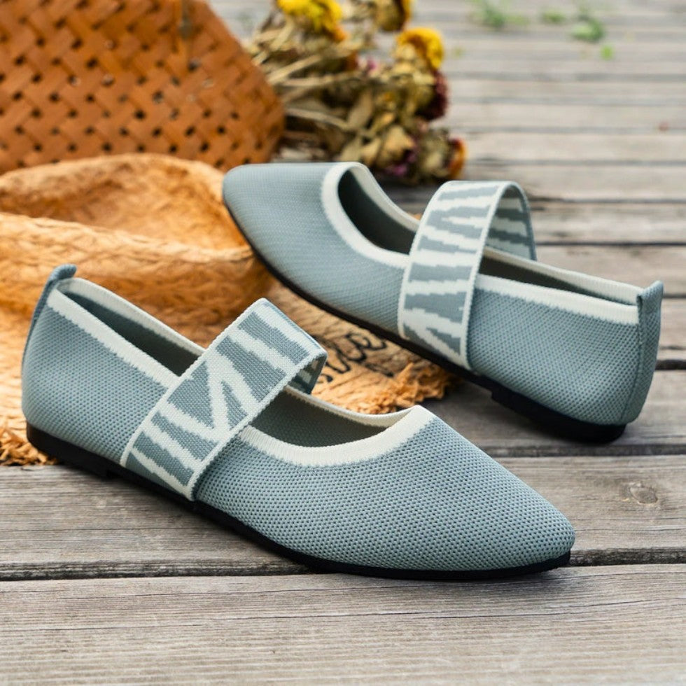 VogeLuxe | Gestrickte Ballerinas im Color-Block-Design für Damen 3