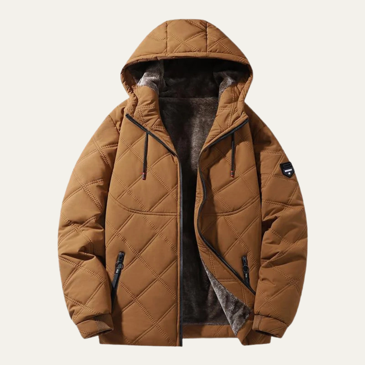 VogeLuxe | Herren-Steppparka mit Kapuze und Kunstfellfutter 5