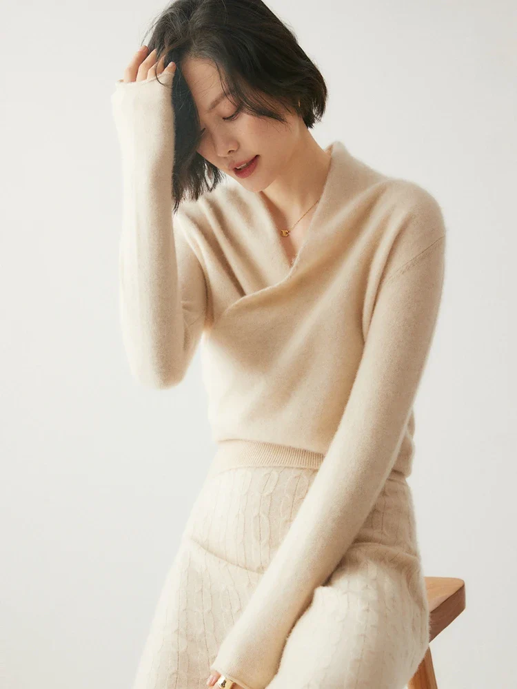 VogeLuxe | Kaschmirpullover mit Crossover-Kragen für Damen 4
