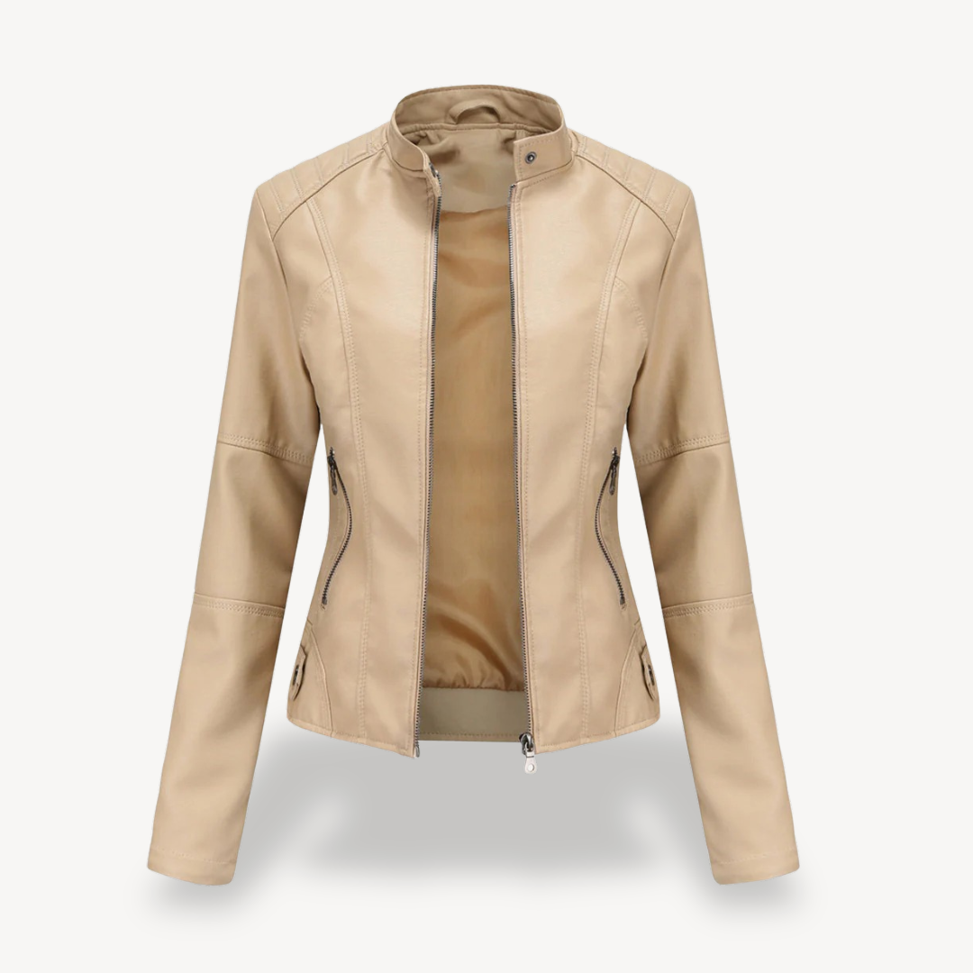 VogeLuxe | Klassische Leder-Bikerjacke für Damen 6