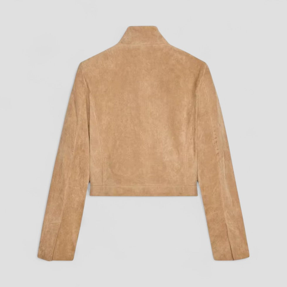 VogeLuxe | Kurze Wildlederjacke mit Reißverschluss für Damen 8