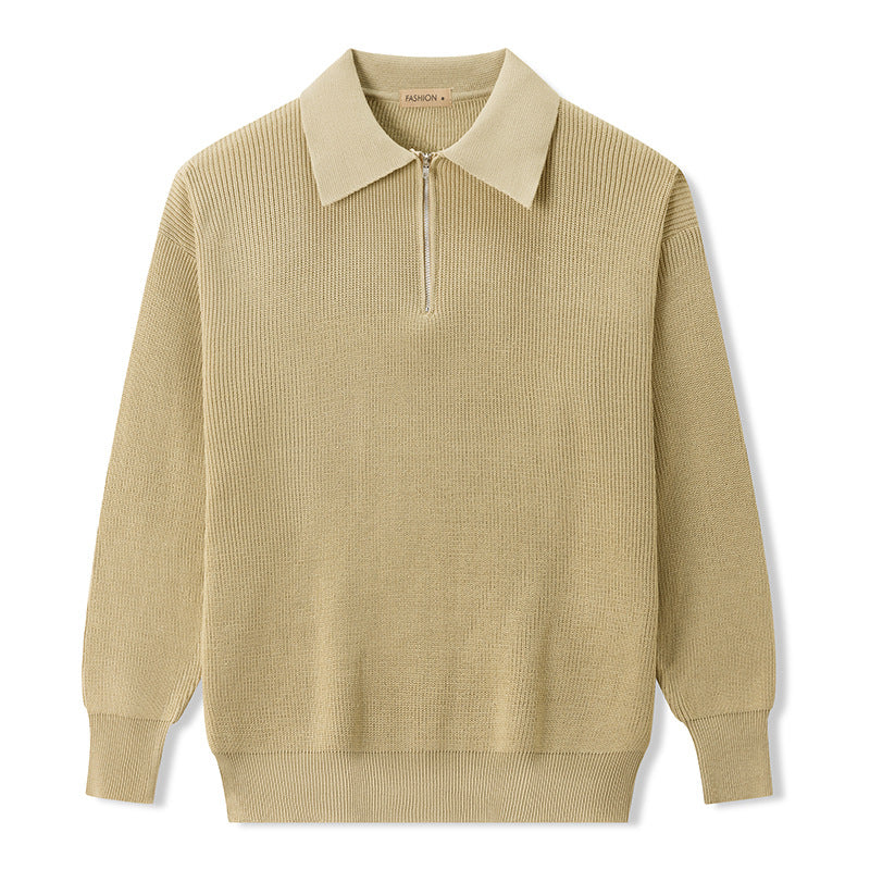 VogeLuxe | Lässiger Strickpullover mit halbem Reißverschluss für Herren 5