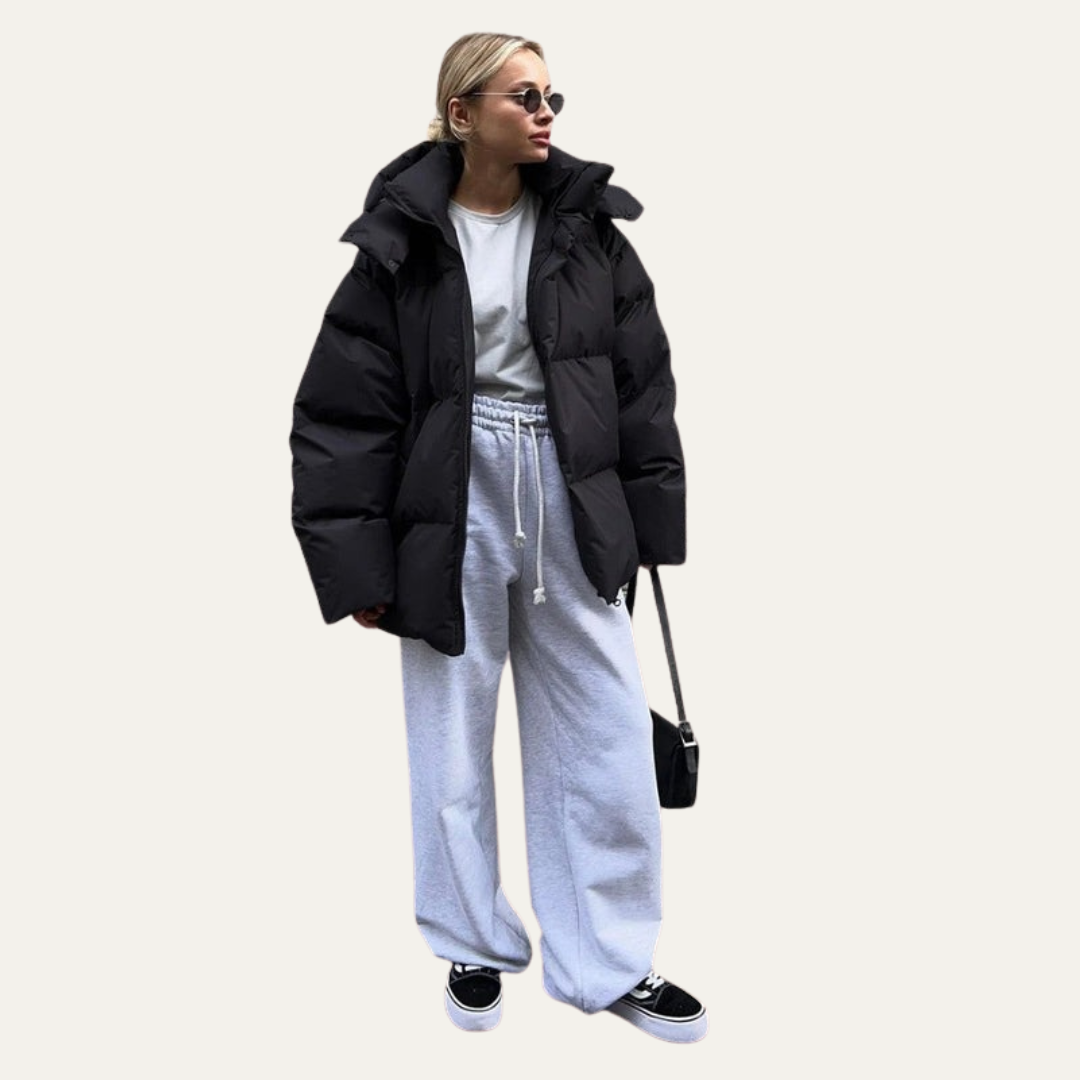 VogeLuxe | Oversized Damen-Steppjacke mit Stehkragen und kurzem Schnitt 8