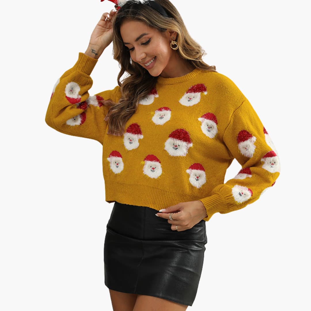 Weihnachtspullover für Damen mit Weihnachtsmannmotiv 6
