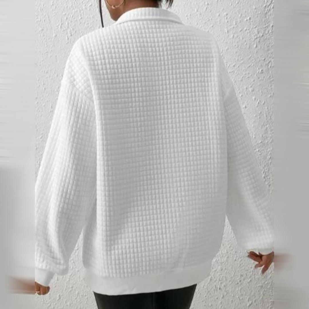 Damen Pullover Reißverschluss Modern Glitter - BerlinGlamour