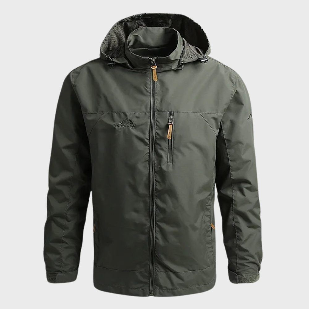 Windbreaker Jacke | Wasserdicht | Kapuzenjacke | Parka Jacke | Herrenjacken-Armeegrün-M-Chaps Herrenmode