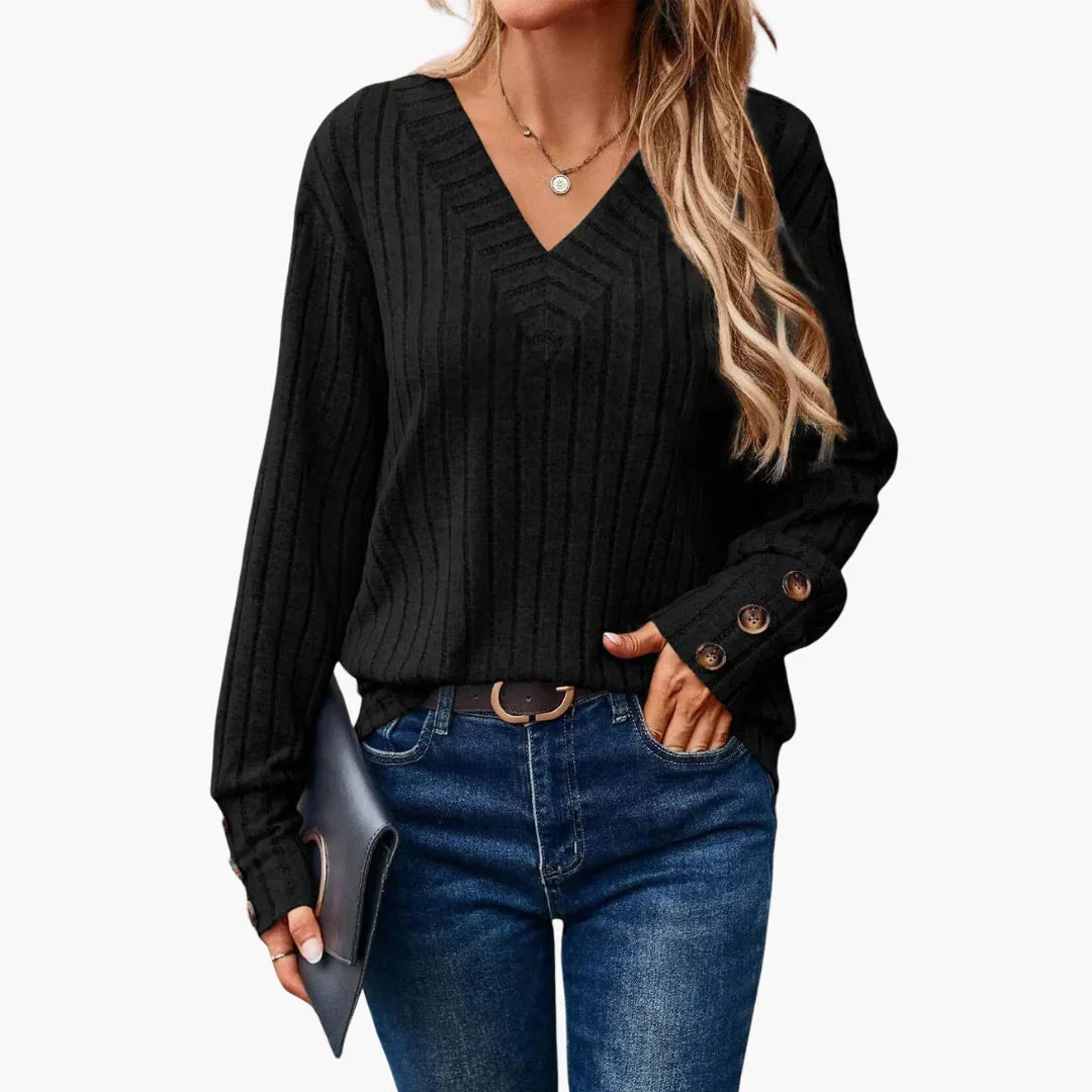 Winter V-Ausschnitt Strickpullover für Damen 3