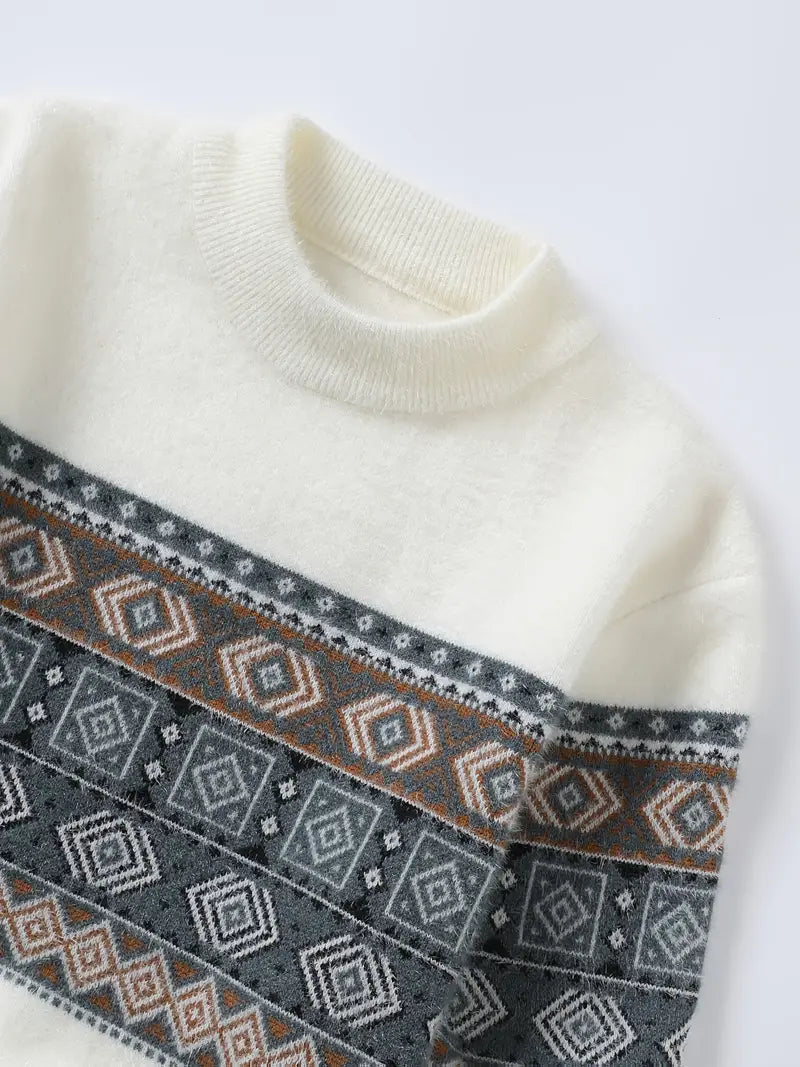 Winterpullover | Rundhalsausschnitt | Lockere Passform | Strickpullover | Herrenpullover-Chaps Herrenmode
