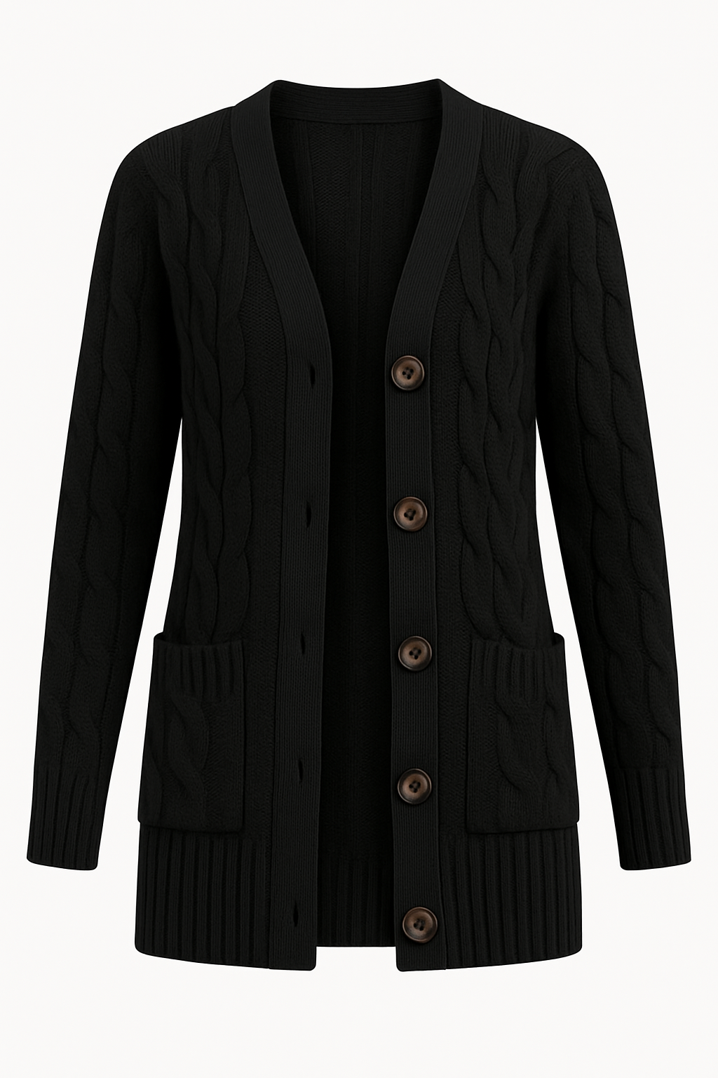 Damen Cardigan Strick Zopfmuster Frühjahr Modern