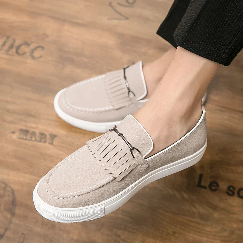 Herren Loafer Schuhe Wildleder Braun Elegent