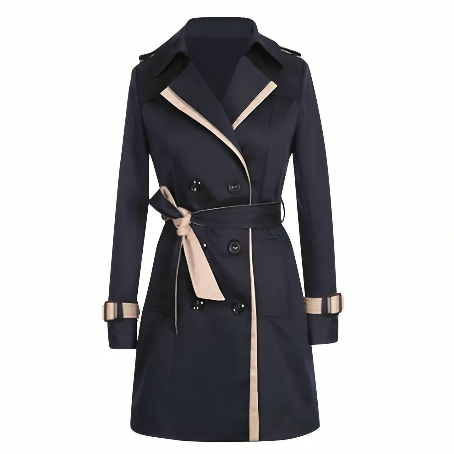 Elegantes Winterkleid Damen Lang Kleid Schwarz